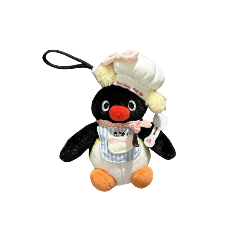 正版pingu可爱企鹅毛绒包挂件厨师造型卡通玩偶背包挂饰生日礼物