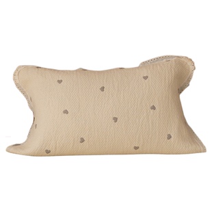 小爱心花边枕巾四层棉纱成人一对装防头油吸汗韩式轻奢四季通用