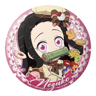 鬼灭之刃吧唧白色情人节系列善逸蝴蝶忍富冈义勇动漫周边75mm徽章