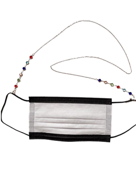 防滑眼镜口罩挂绳彩色珠子项链