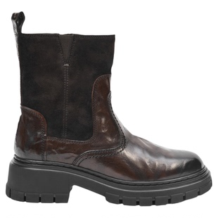 UDV真皮铅笔短靴女2026春季新款切尔西机车短靴烟筒靴英伦风时尚