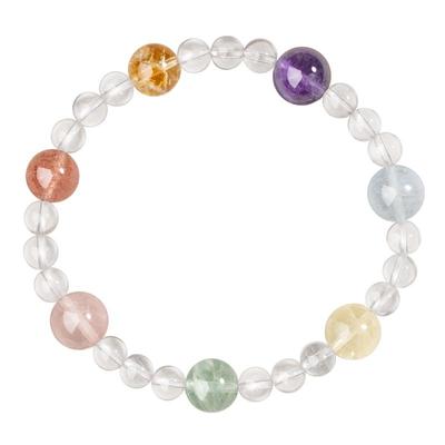 五台山天然白水晶多宝手串送女生