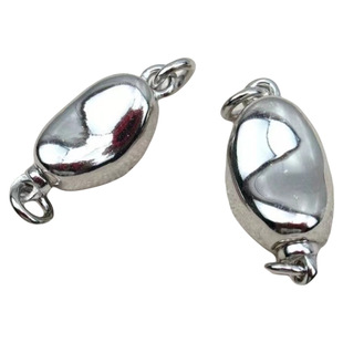 银扣头不褪色304不锈钢元宝扣钛钢珍珠水晶手链项链扣搭扣制作diy