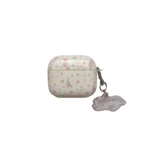韩系夏日碎花小兔适用苹果耳机保护套airpods4无线蓝牙耳机壳三四代airpodpro3pro2ipod耳机盒airpods3保护壳