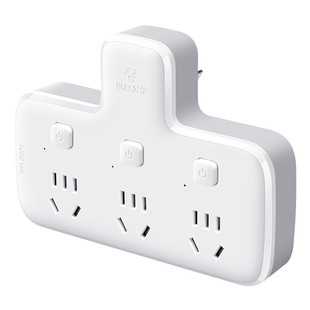 公牛转换器10A转化器品字型转换插头一分三1转3带开关2500W正品