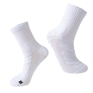 袜子男士春季纯棉中筒袜专业马拉松跑步袜毛巾底加厚运动篮球长袜