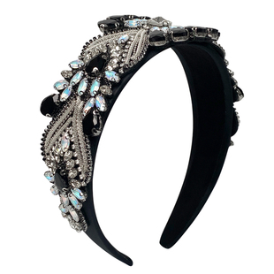 新款轻奢重工黑色水钻发箍高级感精致百搭发卡日常外戴显脸小头箍