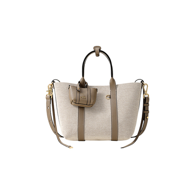 Fion/菲安妮女包新款女式帆布托特包小篮子手提包通勤单肩斜挎包