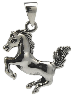 纯银立体实心复古本命年生肖马