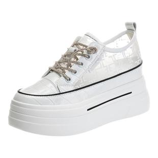 内增高小白鞋女夏天小个子配裙子的鞋子今年流行的网面休闲运动鞋