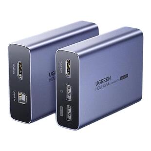 绿联hdmi kvm延长器单网线网络传输150米带usb口键盘鼠标转网口传输1080高清视频rj45转换光纤信号增强放大器