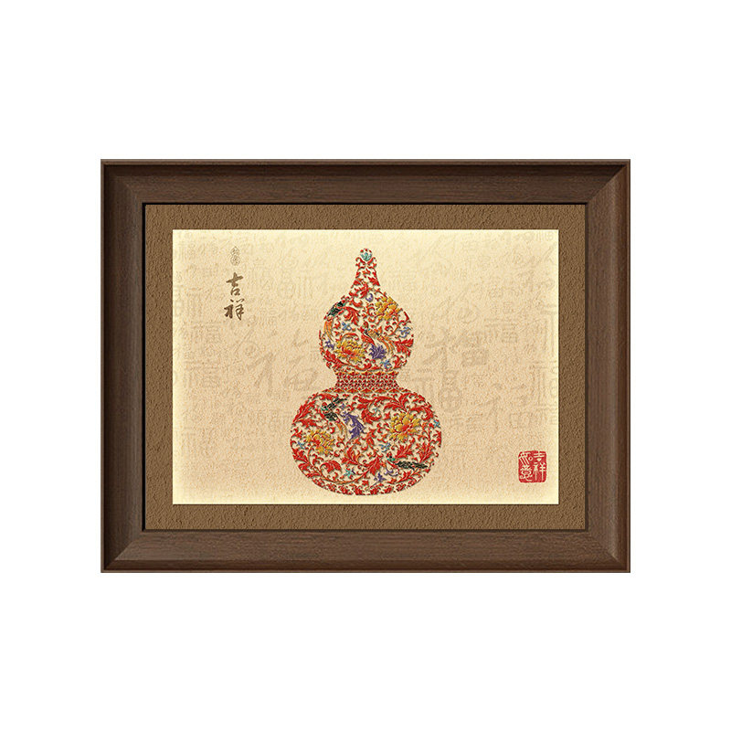 中古风葫芦电表箱装饰画2026新款免打孔配电箱遮挡挂画宋氏美学画