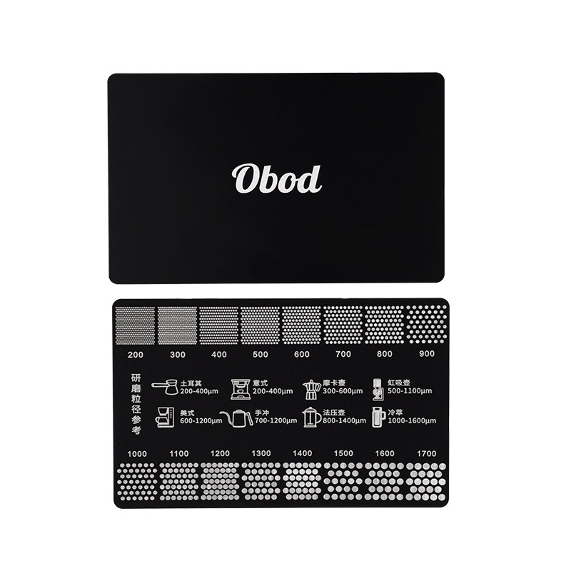 Obod咖啡粉研磨度参照卡手冲粗细对比参照卡片意式咖啡研磨控粉卡