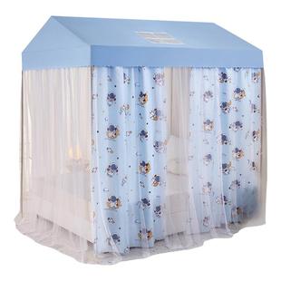 蚊帐家用2024新款卧室高级房子落地带遮光床帘儿童公主风加密加厚