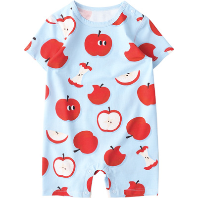 夏季婴儿衣服纯棉爬爬服喜庆新款