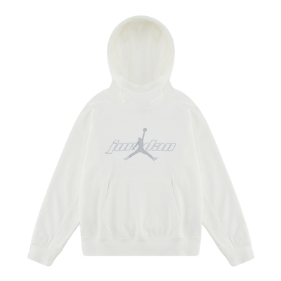 JORDAN耐克男女童装卫衣冬新款大童加绒刺绣套头连帽衫IO6209-133