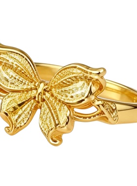SMGI/精致古法花丝蝴蝶沙金戒指