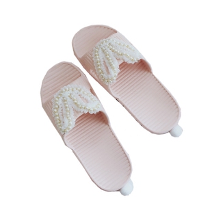 甜蜜少女心蕾丝兔耳朵夏季凉拖鞋 室内洗澡软底轻便家居拖鞋女夏