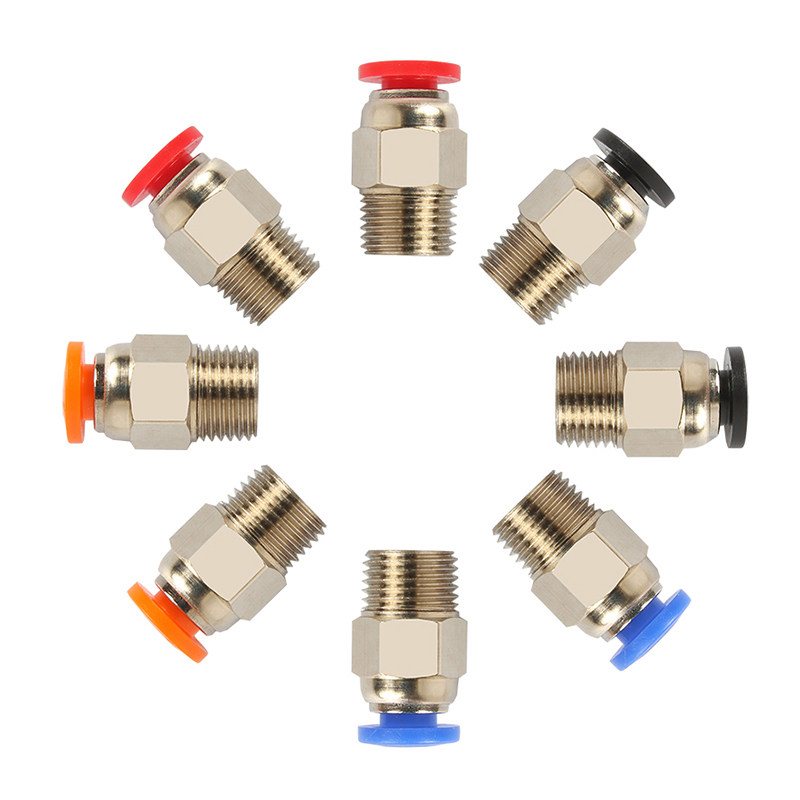 3D打印机配件PC4-01气动接头PC4-M6M10快接头特氟龙送料管直通