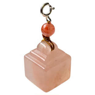 新品天然西瓜晶印章纯银扣小滴溜天山翠秤砣吊饰玉石挂件饰品配件