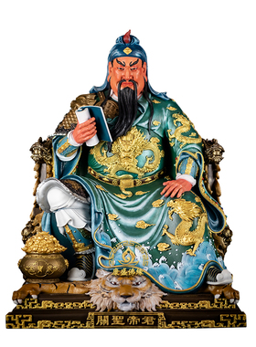 纯铜文武关公像店铺中式招财摆件