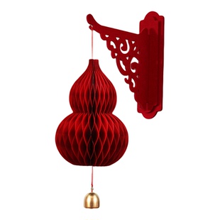 端午节新款大红招财纸葫芦挂件节日装饰小灯笼五月节用品铃铛葫芦