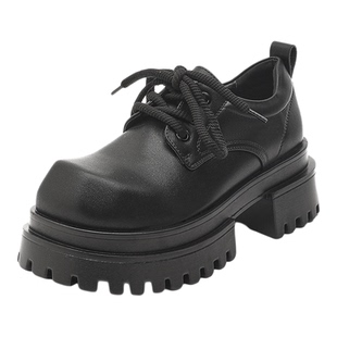 方头德比鞋男加绒厚底7cm增高发型师皮鞋高级感大头鞋子cleanfit