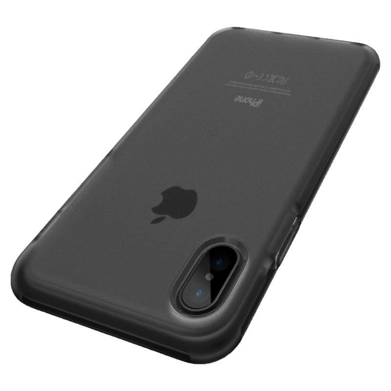 ROCK适用苹果XS手机壳iphone x手机套气囊减震防摔外壳全包男女生新款透明硅胶绿色磨砂网红款潮牌软壳保护套