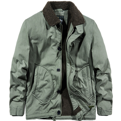 美式复古加绒加厚棉衣