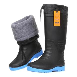 男款加绒雨鞋男士防水棉雨靴冬季保暖水靴加厚水鞋防滑胶鞋钓鱼鞋
