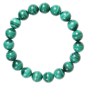 毕业级天然孔雀石手链千层纹绿色水晶手串男女情侣国风玉石绿宝石