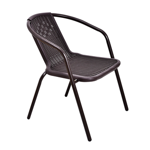 户外阳台庭院椅子防水防晒休闲室外仿腾椅单人靠背椅家用餐椅藤编