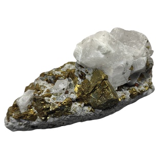 天然黄铜矿原石矿石标本方解石N35矿物晶体观赏石摆件像金矿石