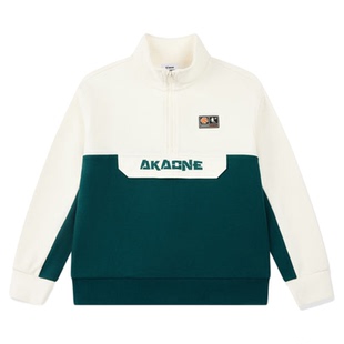 乔丹儿童卫衣男童立领套头衫半开襟立领2025秋季新款篮球针织上衣