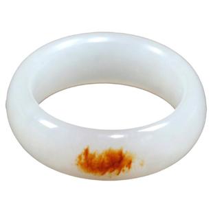 新疆和田白玉籽料洒金皮戒指环红沁皮男女尾戒圈扳指161718192021