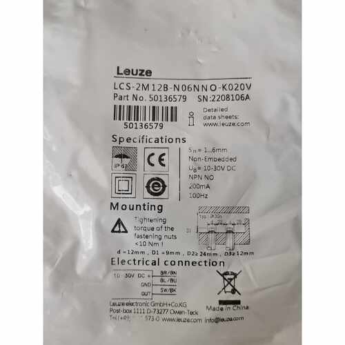 议价可维修Leuze传感器型号LCS2M12BN06NNOK0