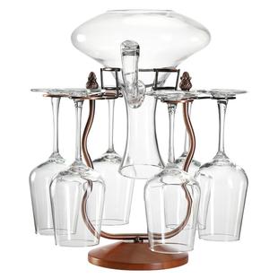 创意实木红酒杯架醒酒器架子倒挂高脚杯葡萄酒分酒器家用6只套装