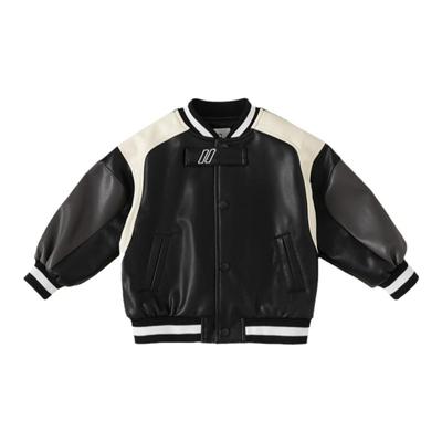 男童皮衣外套女童秋装儿童夹克