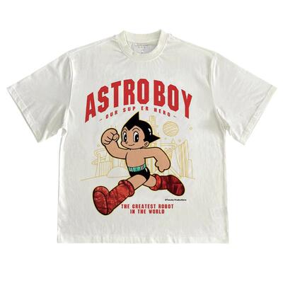 ASTROBOY铁臂阿童木潮牌短袖T恤美式vintage古着感男女重磅棉半袖