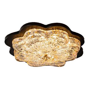 中古风花形金箔主卧室吸顶灯轻奢复古高级感小客厅设计师房间灯