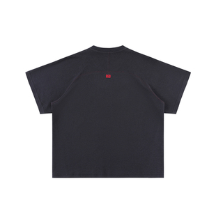 REDCHARCOAL红炭 蝙蝠袖短袖T恤男夏季新款宽松短款美式纯色半袖