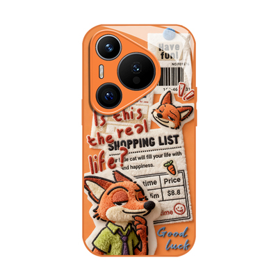 毛绒报纸尼克朱迪手机壳适用华为