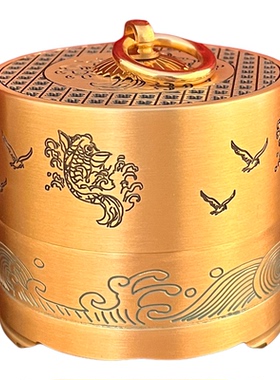 纯黄铜锦鲤香薰炉车载家用防潮