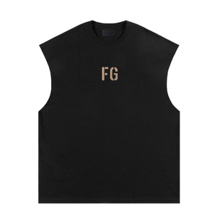 ESSENTLAIS FOGESS2026坎袖背心男新款美式高街潮牌设计感坎肩t恤