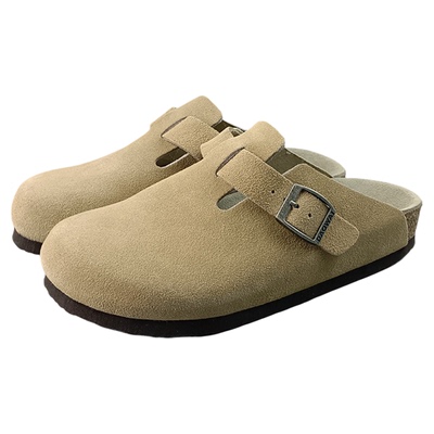 岛外半包头勃肯软木拖鞋复古时尚大小码陈大锄反毛牛皮boston男女