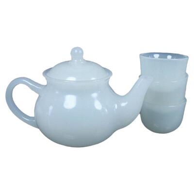 羊脂玉茶壶茶具套装养生大容量