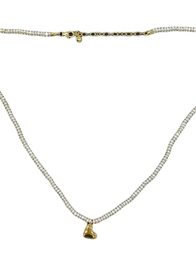 astudio纯银珍珠爱心串珠项链女