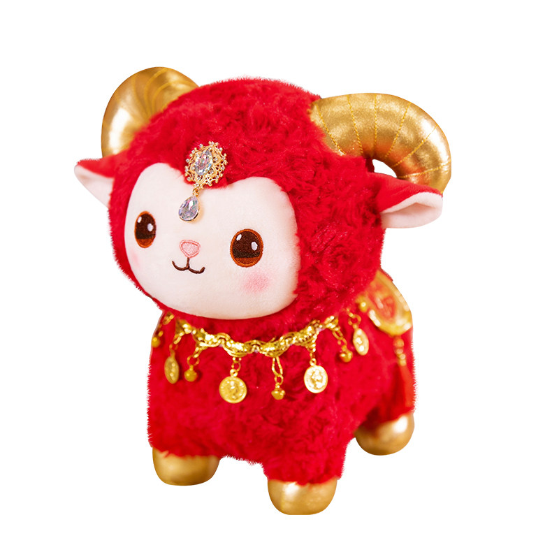 金角小羊公仔毛绒玩具生肖羊玩偶毛绒/玩偶/公仔/布