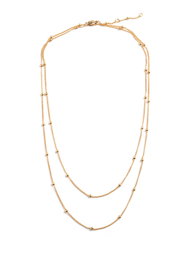 简约百搭双层金豆豆项链