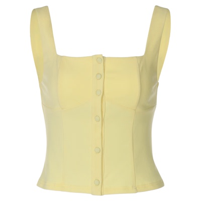 千金感甜辣chic纯欲排扣吊带上衣